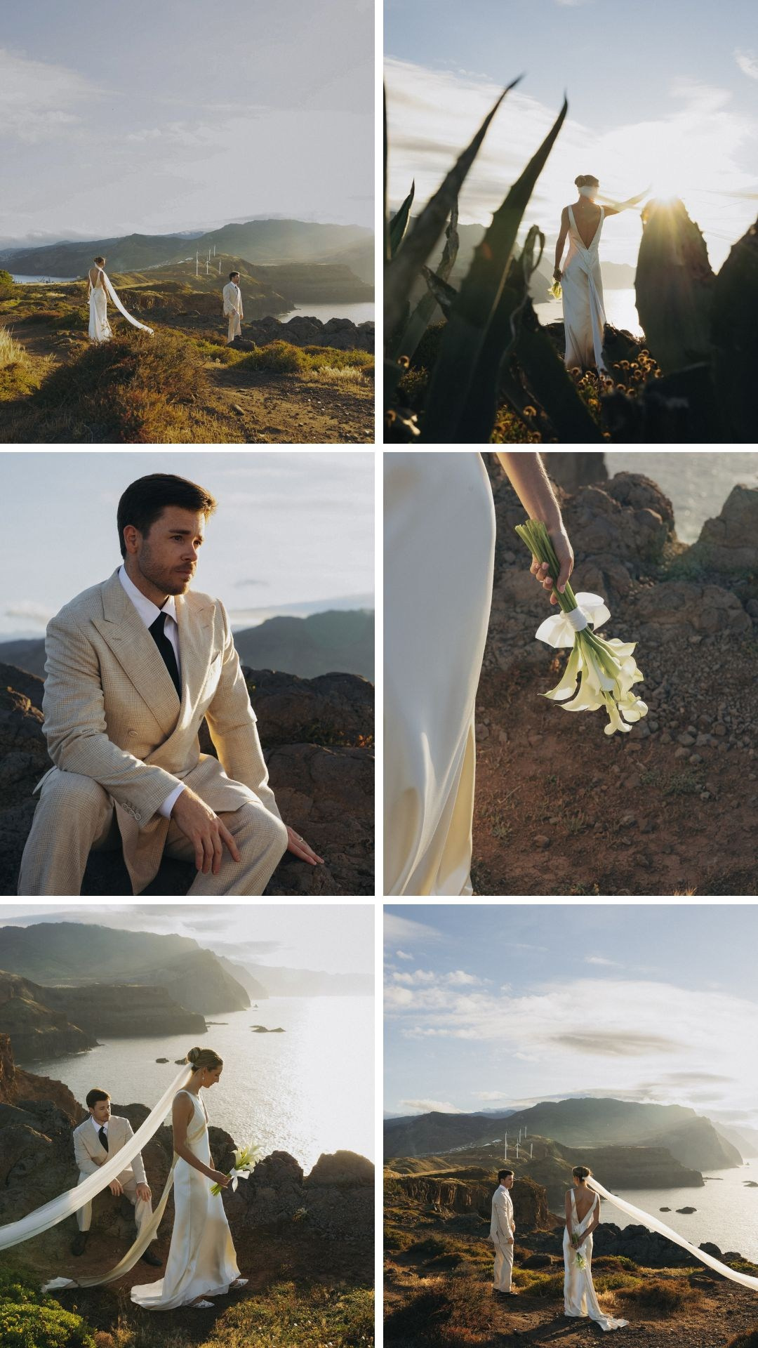 Sunset elopement highlights overlooking the Atlantic Ocean.