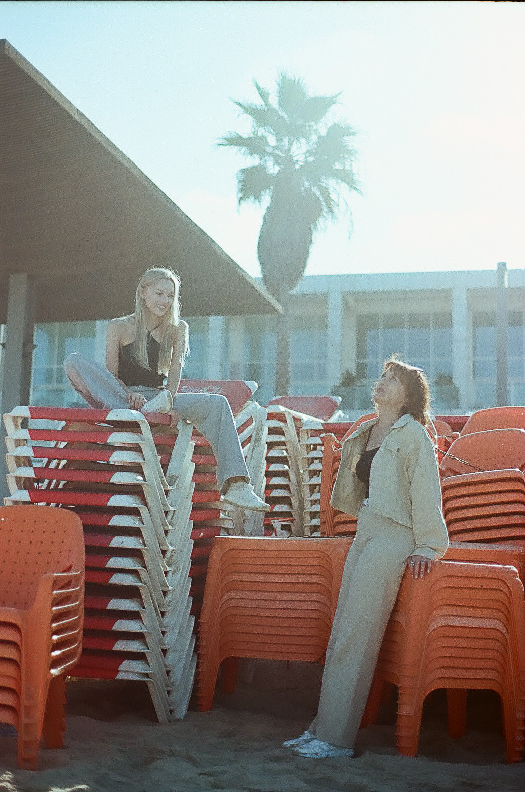 Marina and Mother. Film photographer