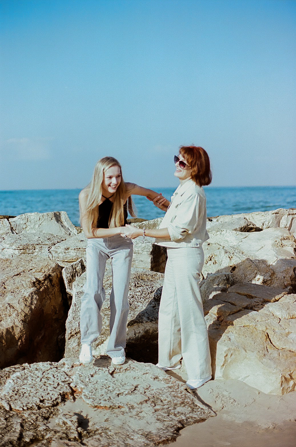 Marina and Mother. Film photographer