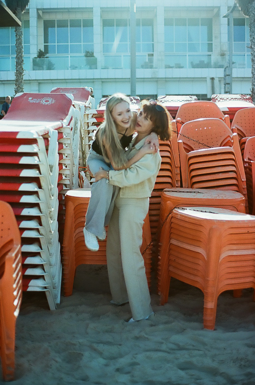 Marina and Mother. Film photographer