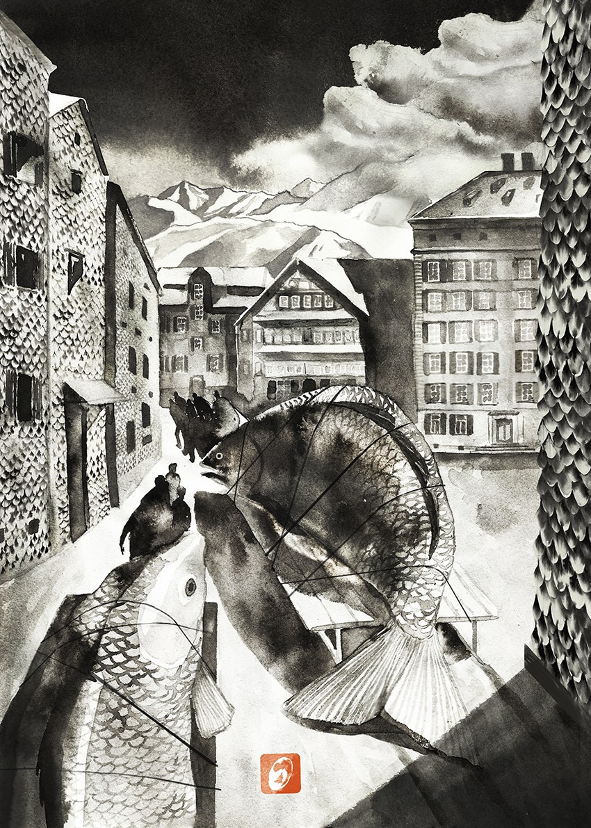 Iliustration for book by Wawrzyniec Jan Dąbrowski “Alchemia Czarnych Lodowców”. Artist, photographer, graphic designer, dreamer