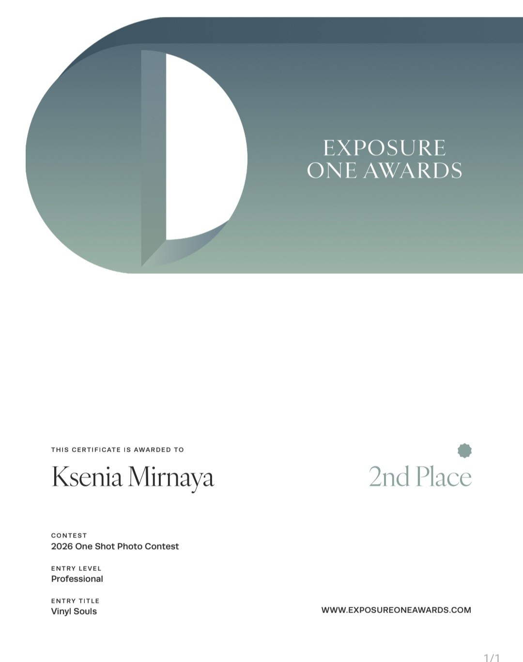 Exposure One Awards. Ксения Мирная — Фотограф, с которым вы напишете вашу историю…