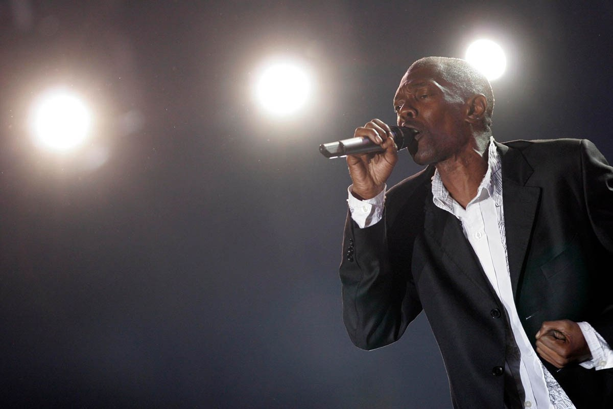 Maxi Jazz on stage during the Live 8 Concert in Berlin.