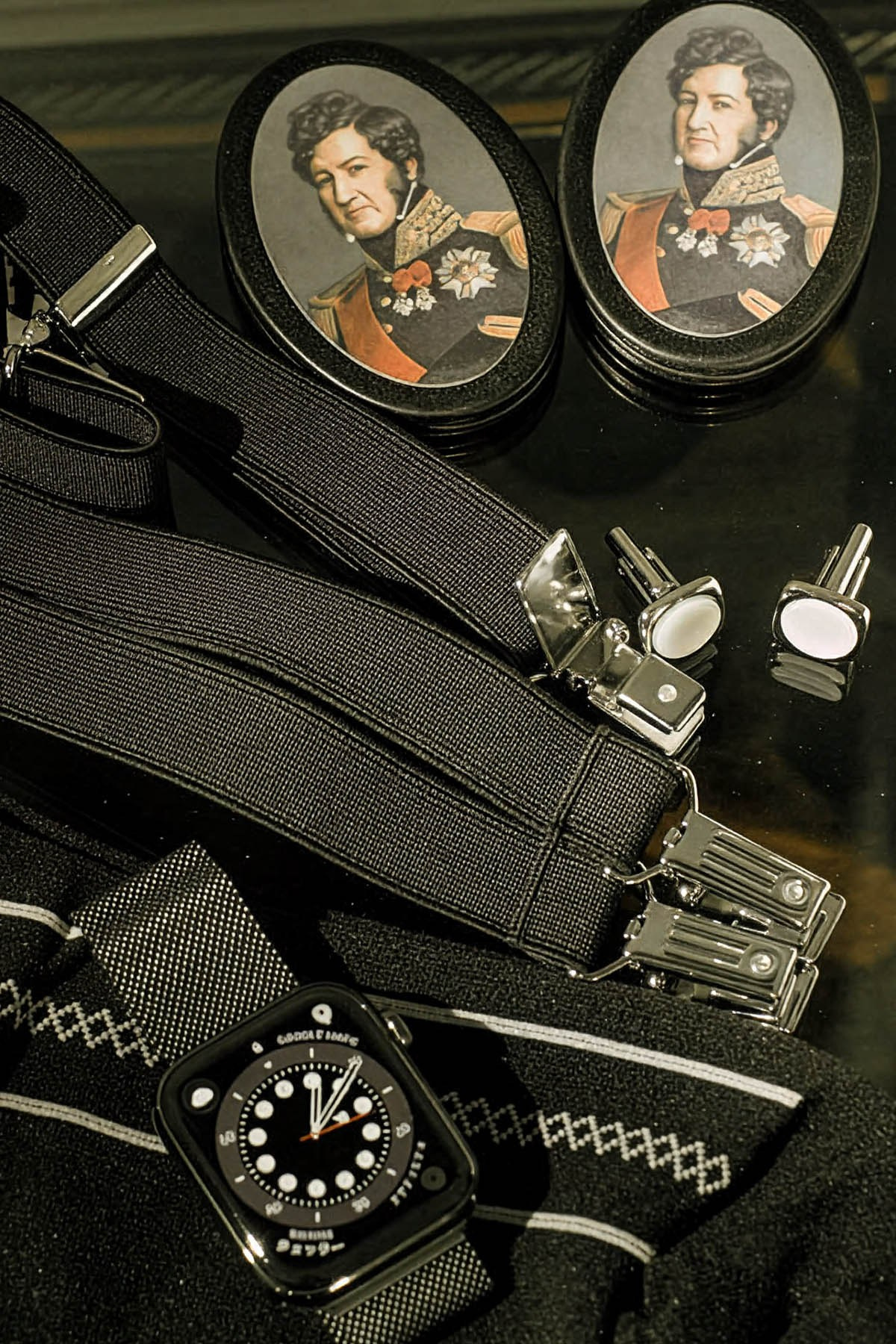 The personal effects of a groom lie in wait in his suite at the Palais Coburg.