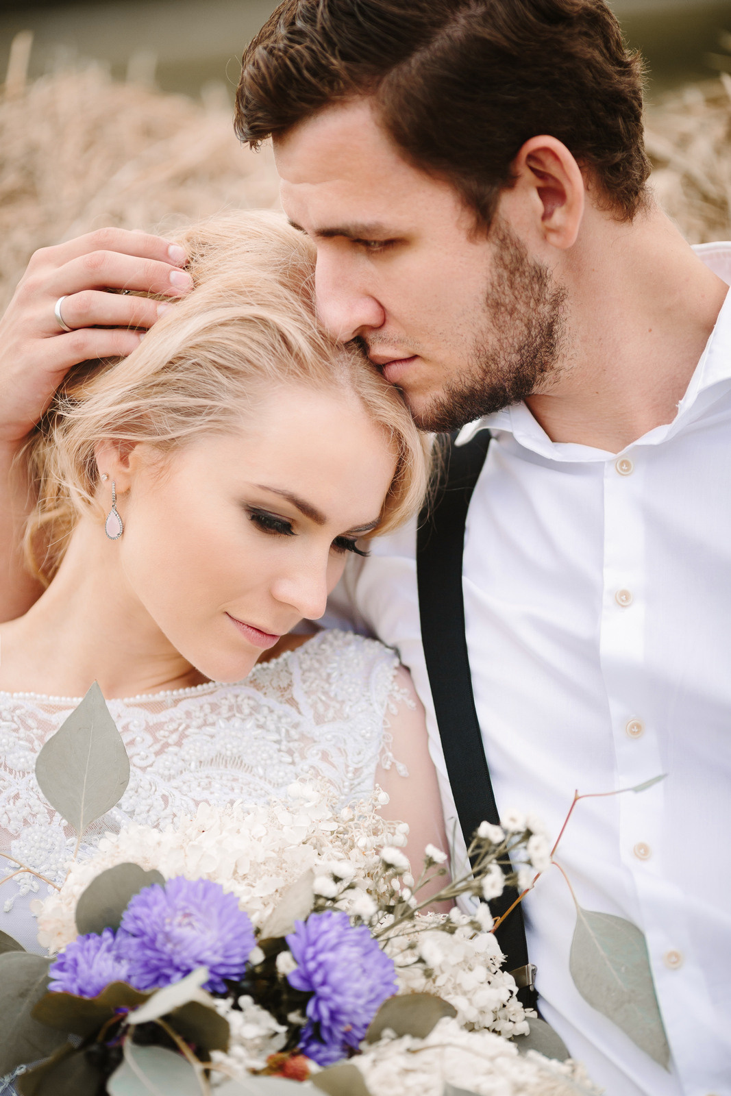 Elopement in Stacks of Hay. Wedding Photography & Videography Team in California, Los Angeles, San Francisco, San Diego and Travel