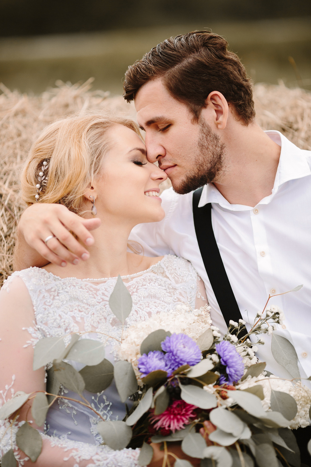 Elopement in Stacks of Hay. Wedding Photography & Videography Team in California, Los Angeles, San Francisco, San Diego and Travel