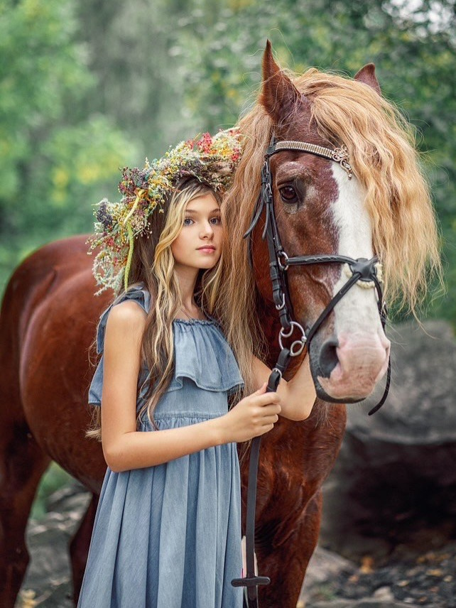 Конная фотосессия. Женские портреты в Мадриде — естественная красота и свет | Anna Maruleva