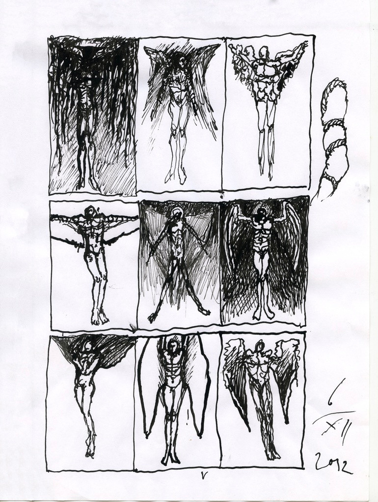 FLIGHT I, painting, drawing, Lot VI / Flight VI, sketches, notes, Andrzej Strumiłło, Andrzej Strumillo, FLIHGT series, polish contemporary art, polish artist, contemporary art in modern Poland, contemporary polish artists, best polish painters, best polish artists, famous polish artists