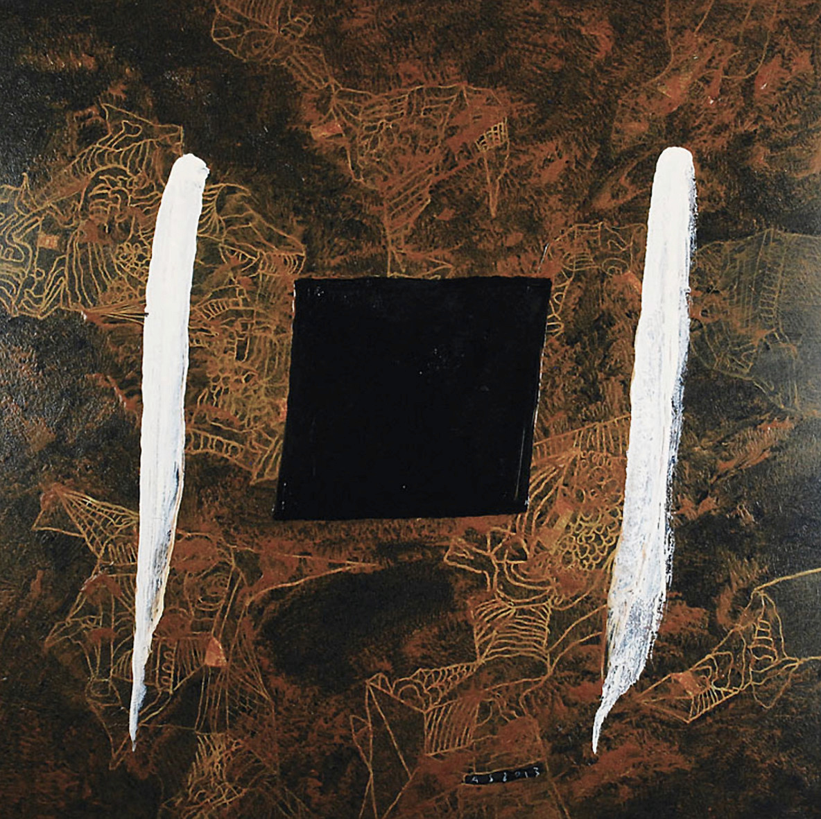 "Obraz z czarnym kwadratem", 100 x 100 cm - 2013