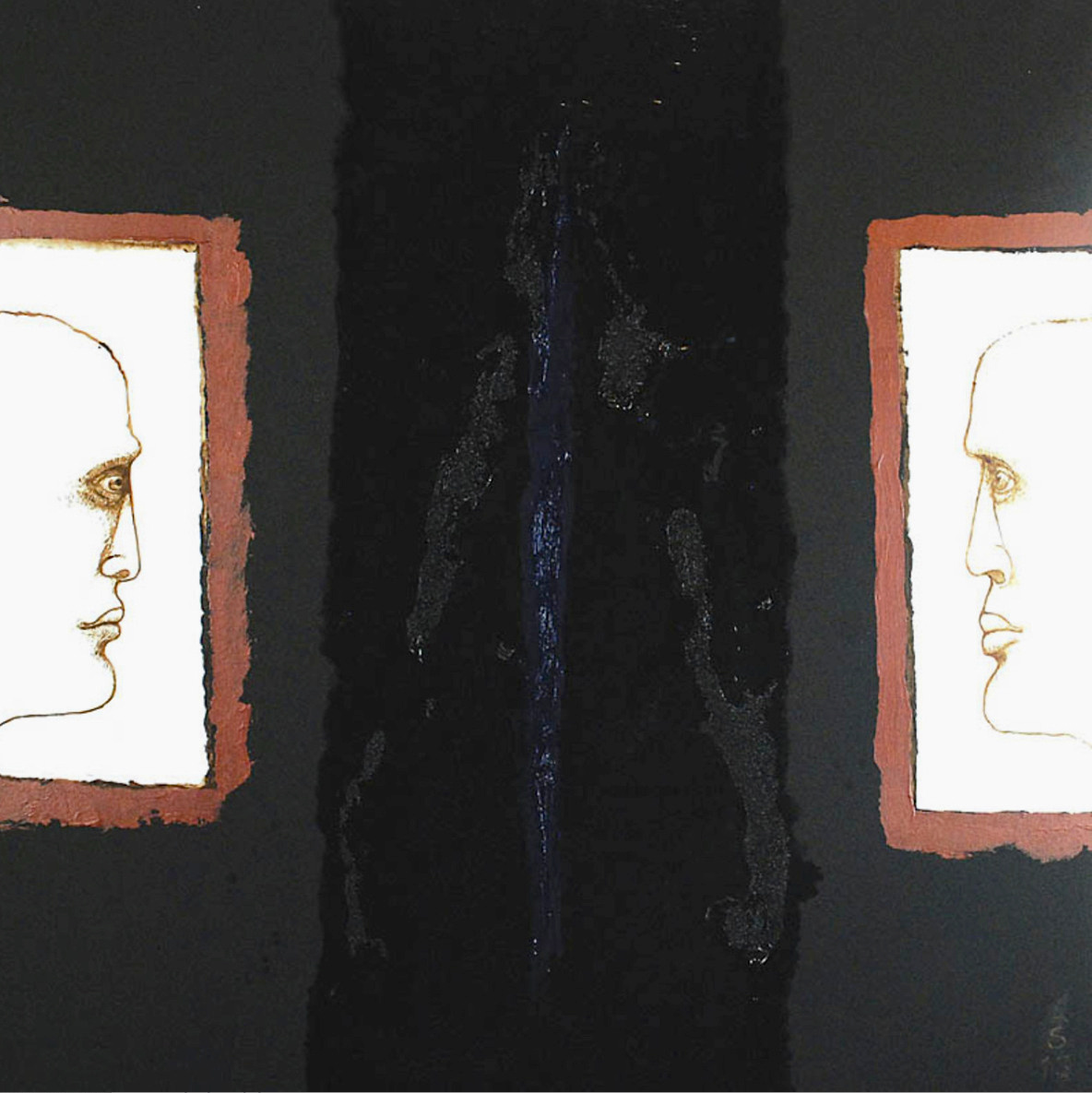 "Dwa profile", 100 x 100 cm, 20