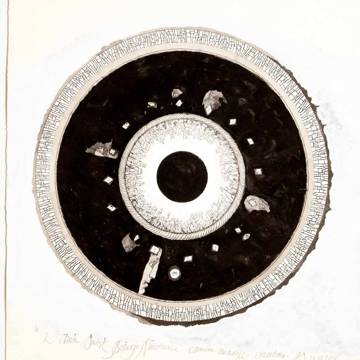 Mandala, rysunek, malarstwo, Andrzej Strumiłło, Andrzej Strumillo, cykl Mandala, polska sztuka współczesna, polski artysta, sztuka współczesna we współczesnej Polsce, współcześni polscy artyści, najlepsi polscy malarze, najlepsi polscy artyści, znani polscy artyści, Galeria Kordegarda, Kordegarda
