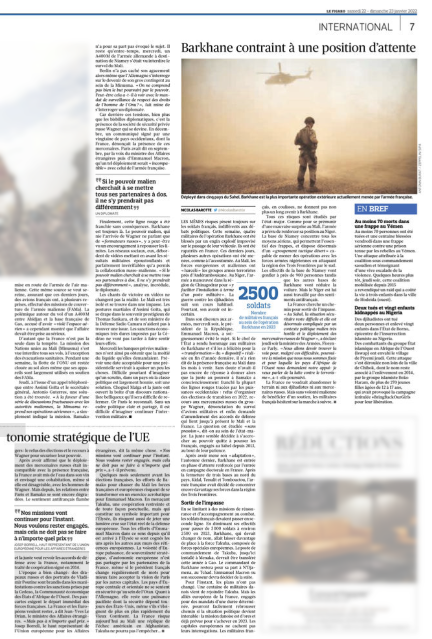 Le Figaro, 22 janvier 2022