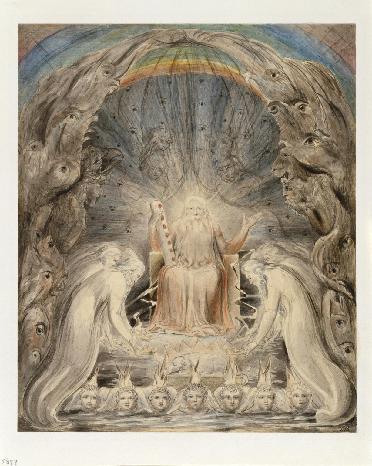William Blake  «The Four and Twenty Elders Casting their Crowns before the Divine Thronec  (1803–1805)