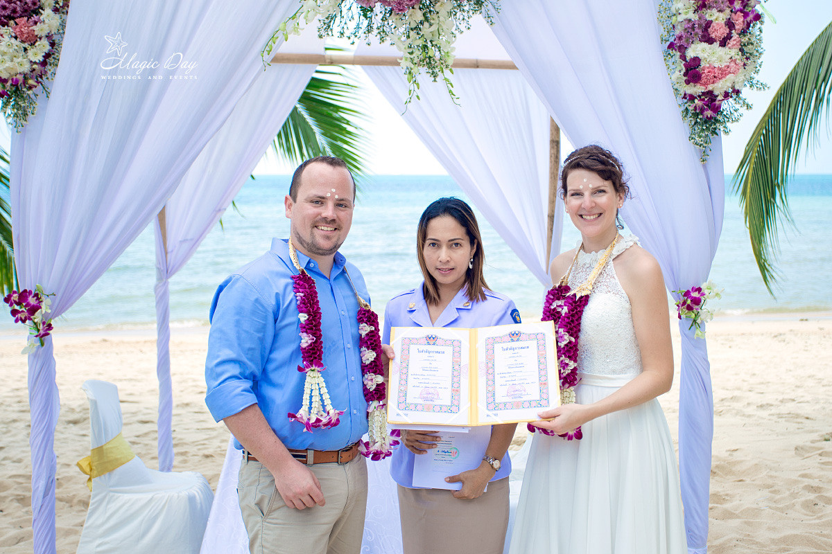 Legal marriage. Wedding on Koh Samui, Thailand