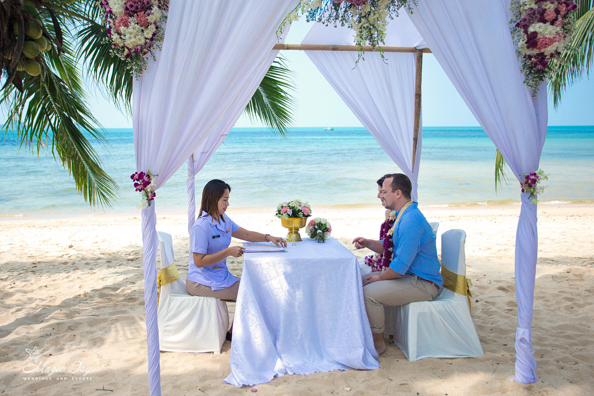 Legal marriage. Wedding on Koh Samui, Thailand