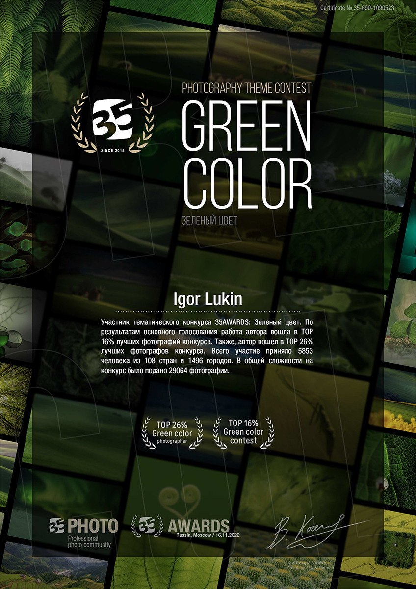 35AWARDS Green color. LUKIN IGOR Photography