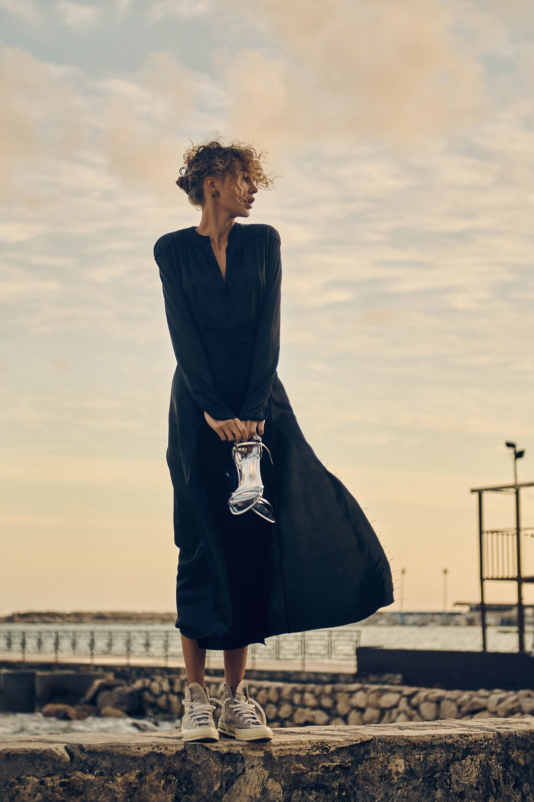 Fashion campaign for a women’s clothing brand shot in a street-style mood