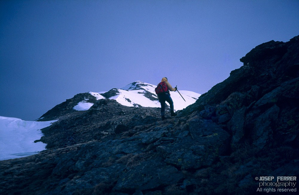 Ascending mount Bacivers, Vallespir, Pyrenees