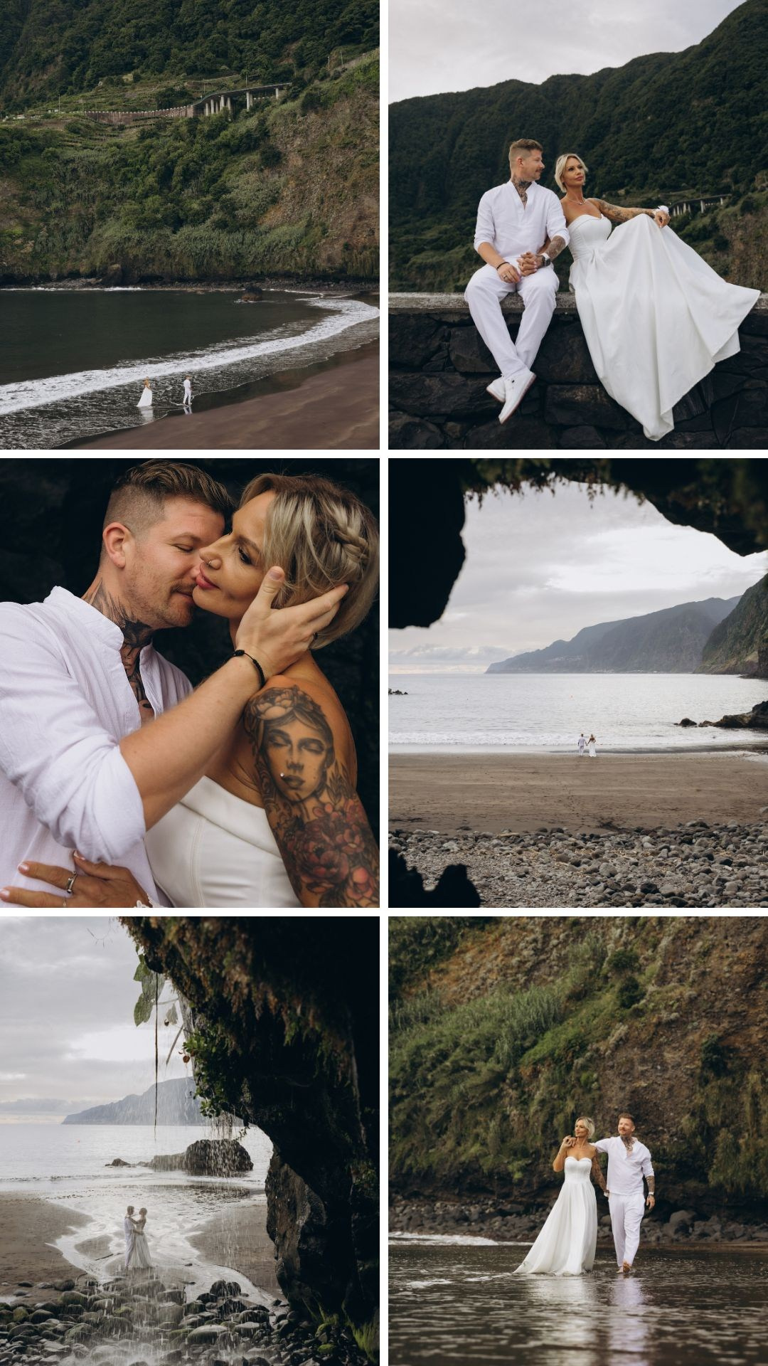 After Wedding Photoshoot at Seixal Beach, Madeira. Fotógrafa na Madeira para casais, pedidos de casamento, elopements e casamentos íntimos | Tatiana