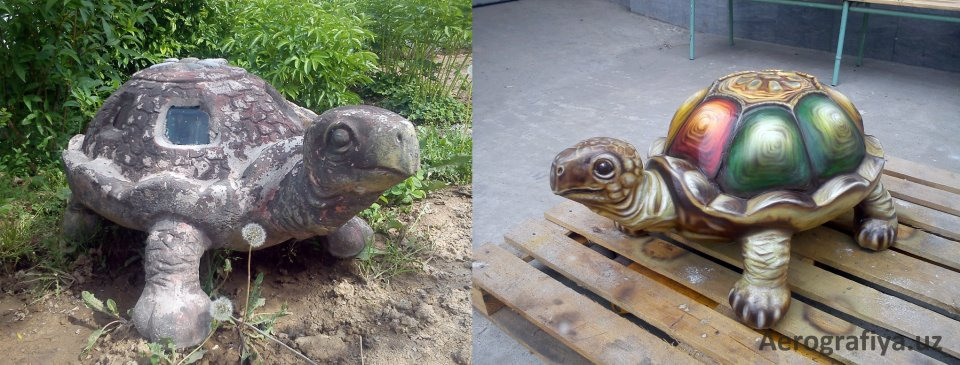 Garden turtle restoration. Tashkent, Uzbekistan. 2011. Supervisor:  Kathrin  Kovshova. Сreative team: Nadezhda Morozova