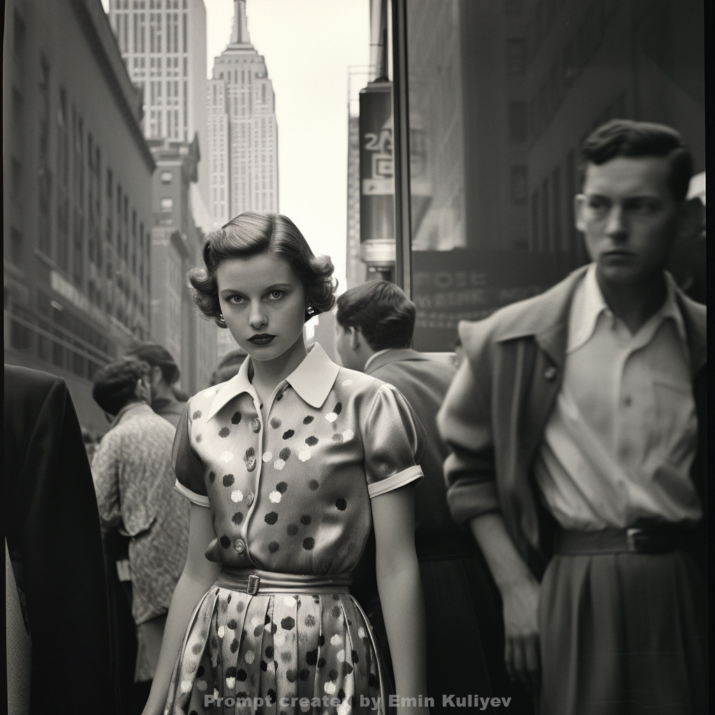 Welcome to New York 1950s (created in the program MIdjourney AI). Emin Kuliyev — Award-Winning Wedding Photojournalist NYC & USA | Best Wedding Photographer Known for Candid, Timeless Moments