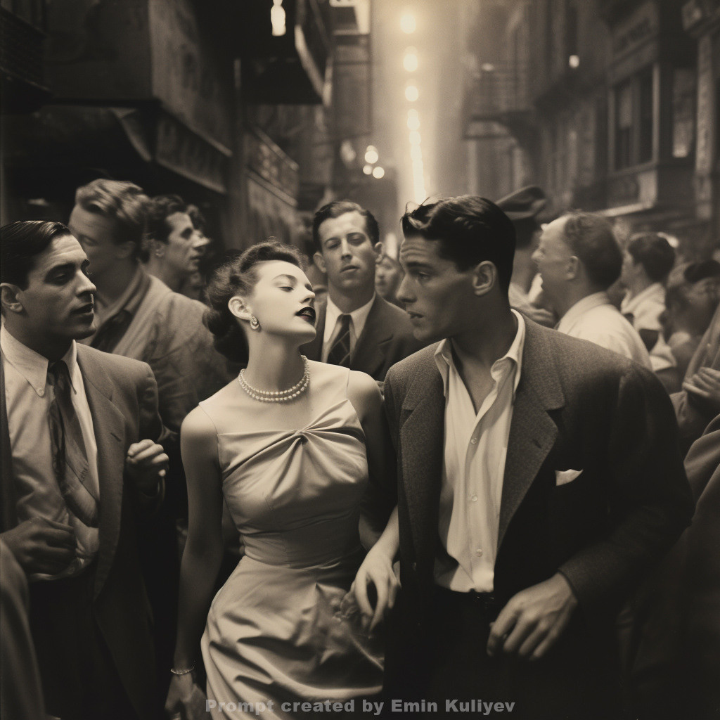 Welcome to New York 1950s (created in the program MIdjourney AI). Emin Kuliyev — Award-Winning Wedding Photojournalist NYC & USA | Best Wedding Photographer Known for Candid, Timeless Moments