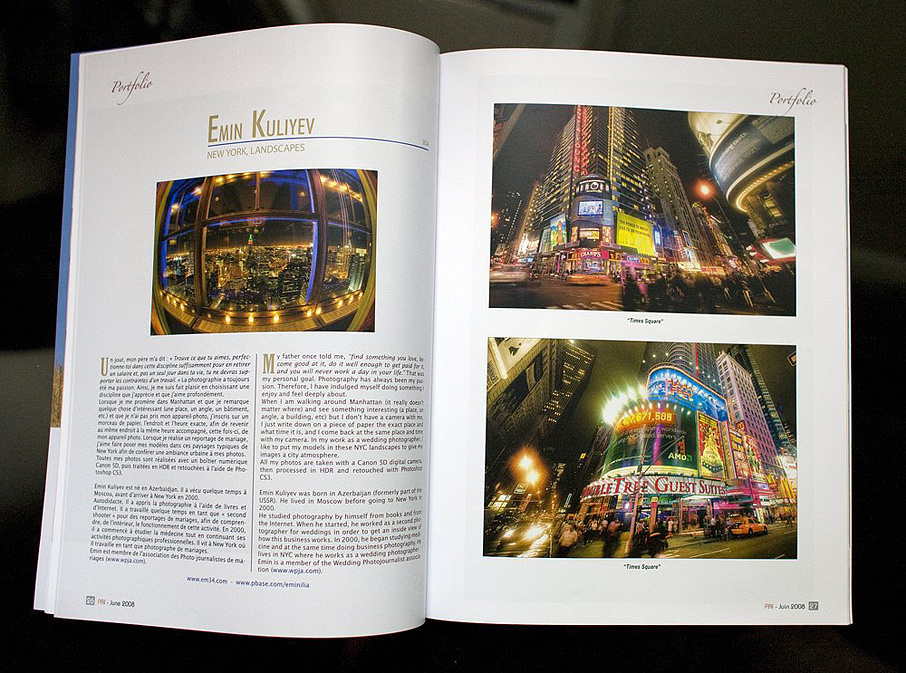 Article in PHOT’ART International magazine – August 2008 – Wednesday,. Emin Kuliyev — Award-Winning Wedding Photojournalist NYC & USA | Best Wedding Photographer Known for Candid, Timeless Moments