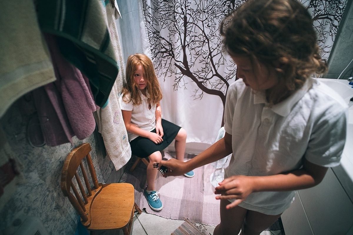 10 years ago Today — First day of school (Sophie and Eva) — Sony A7R II + Ultron 21mm f1.8 (Everything without autofocus). Emin Kuliyev — Award-Winning Wedding Photojournalist NYC & USA | Best Wedding Photographer Known for Candid, Timeless Moments