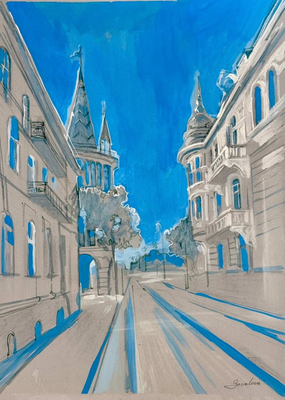 «Утренняя прогулка» 190 ₾. Художник живописец Савелова Ольга