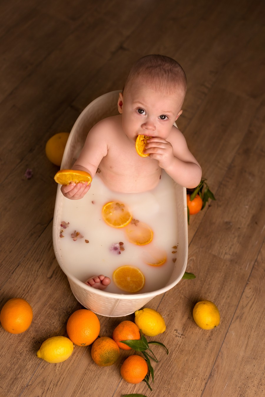 Séance photo bébé anniversaire bain du lait Lille