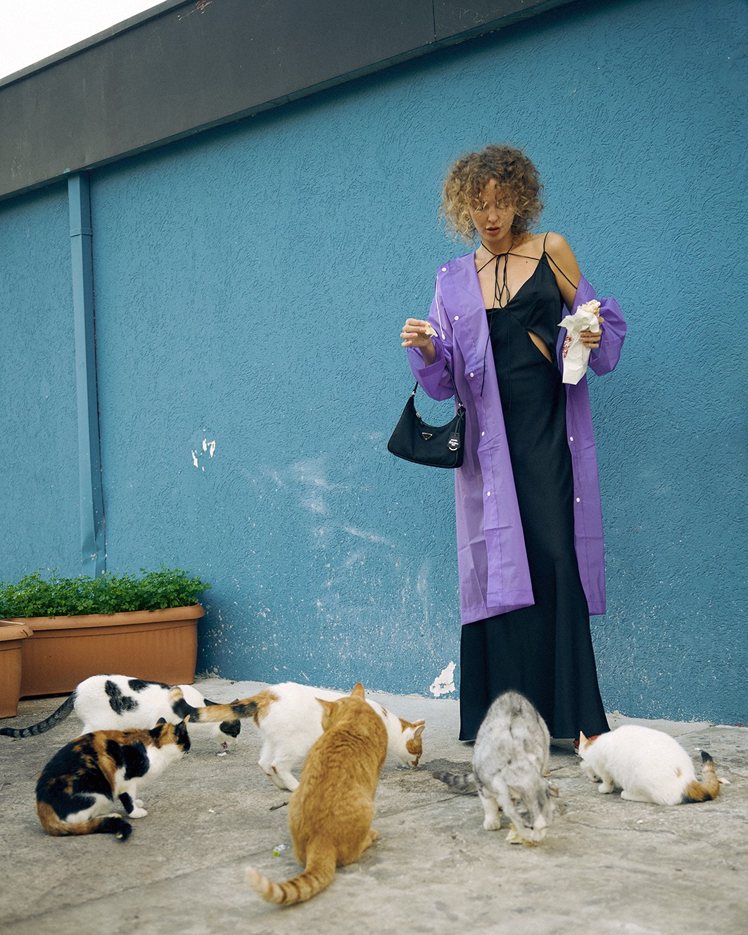 Fashion campaign for a women’s clothing brand shot in a street-style mood