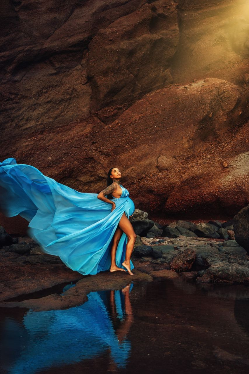 Фотосессия беременности на Тенерифе — съёмка для будущих мам. Таня Боннет | Профессиональный фотограф на Тенерифе — Летящие платья