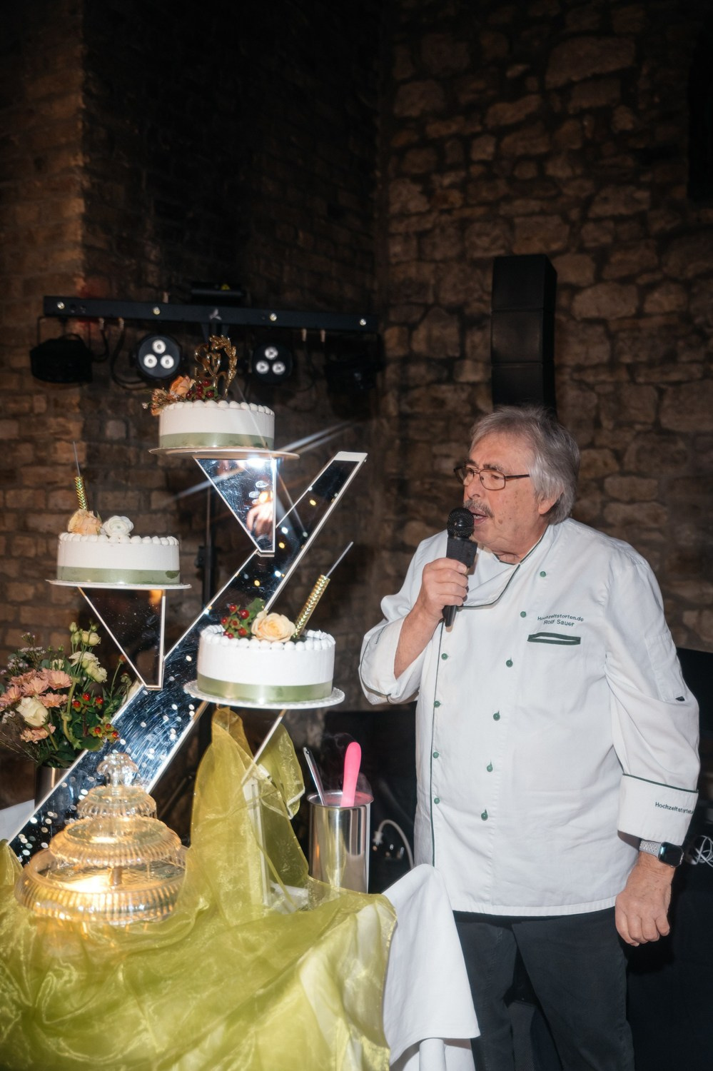 wedding cake being delivered 