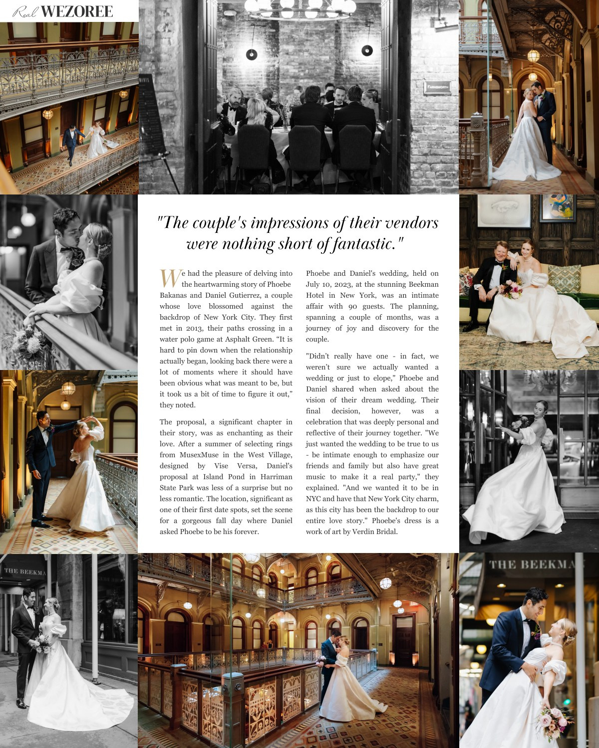 Phoebe and Daniel, The Beekman, Manhattan. Wedding Photo & Video