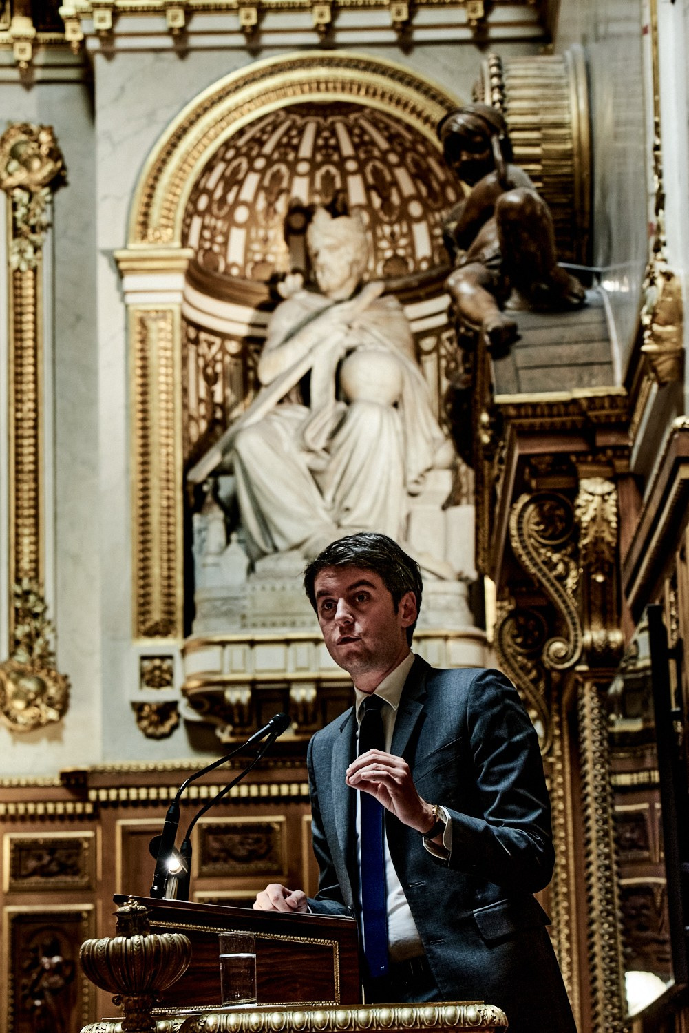 Paris (FRANCE), 31 janvier 2024 – Le Premier ministre Gabriel Attal prononce son discours de politique générale devant le Sénat.