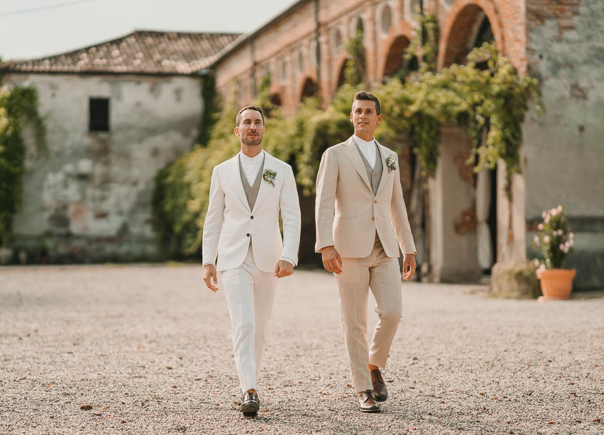 Francesco e Leonardo matrimonio presso la tenuta Le Risare Italia. Lorenzo Mazzega Wedding | Fotografo Matrimonio Milano | Reportage