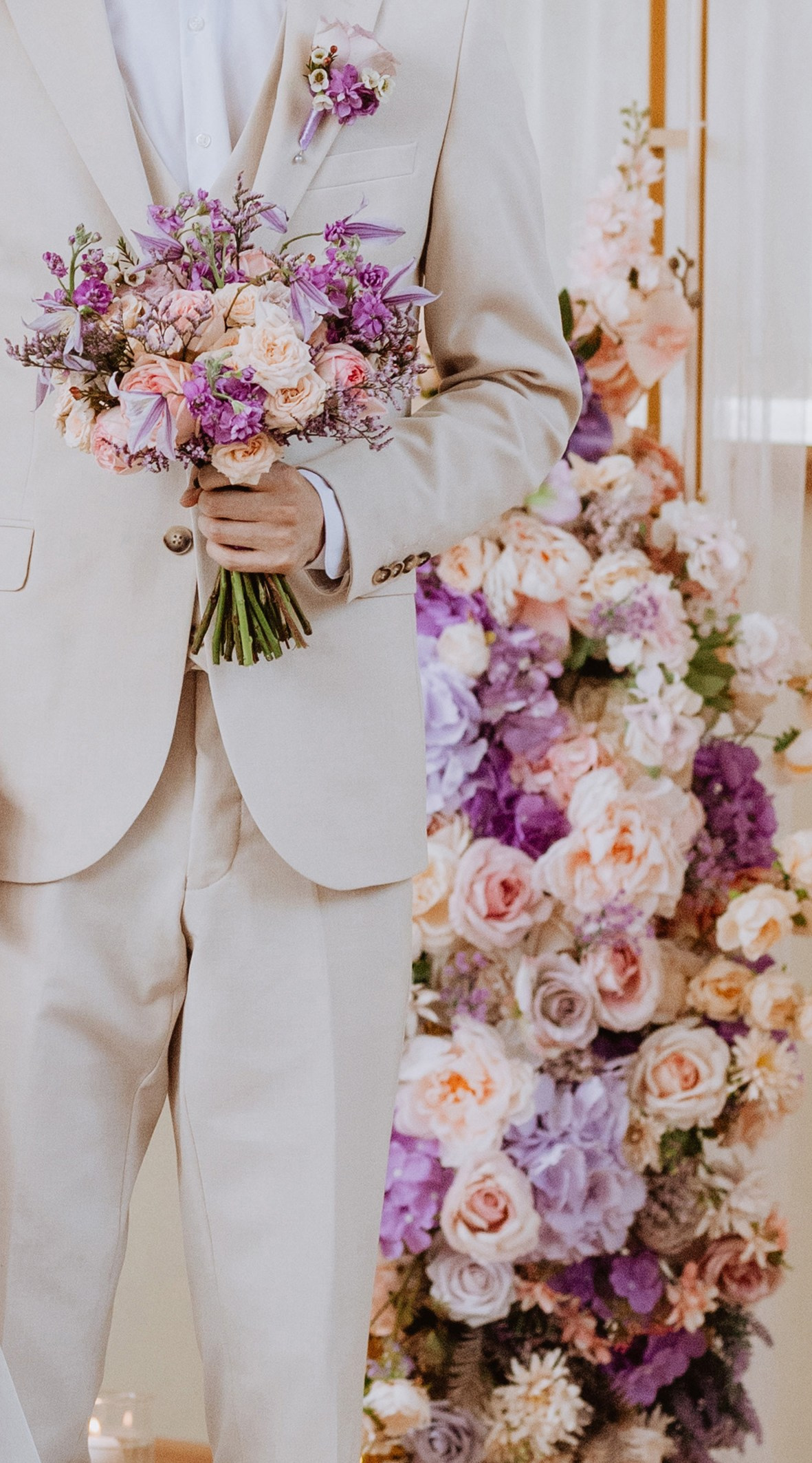 Līgavas pušķis violeta toņos. Event design, decoration, floristry, gift, Irina Novika, Riga, Latvia