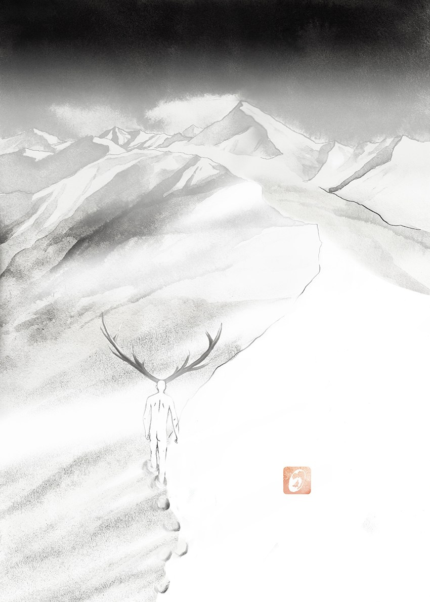 Iliustration for book by Wawrzyniec Jan Dąbrowski “Alchemia Czarnych Lodowców”. Artist, photographer, graphic designer, dreamer