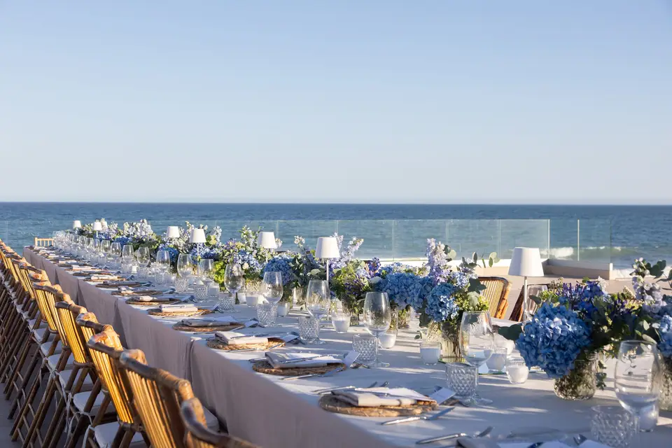 Wedding table with sea view
