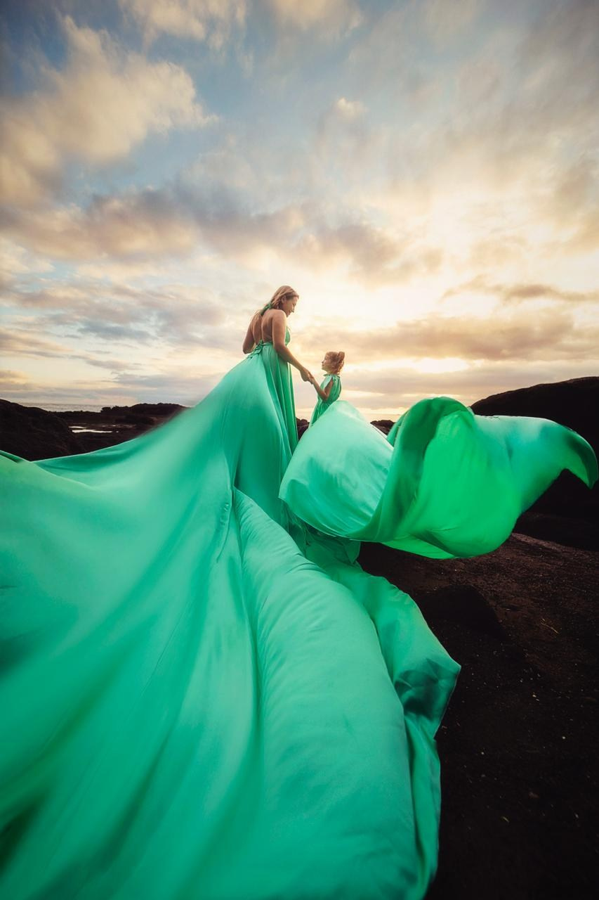 Vestido volador verde