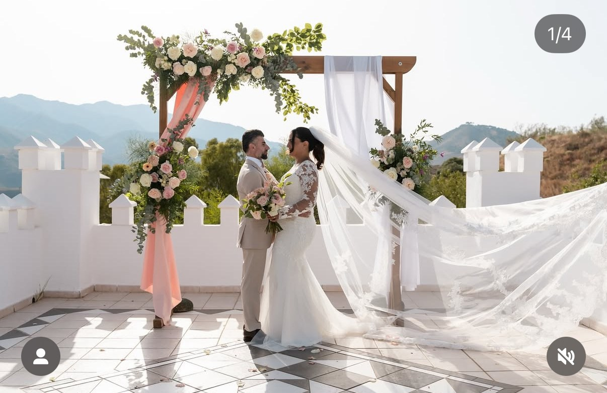 Bride and groom during wedding ceremony 