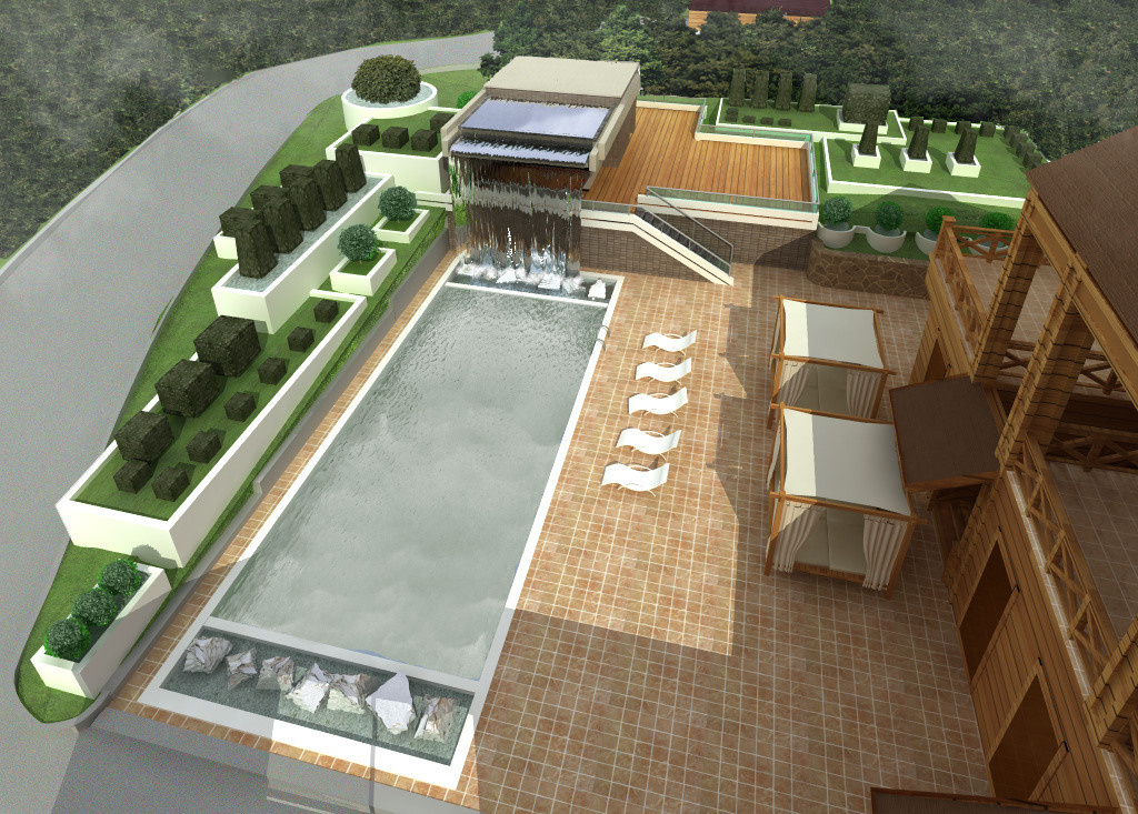 Часть проекта по озеленению и благоустройству частного поместья в городе Хызы. Разработка и техническое сопровождение архитектурных и дизайн-проектов