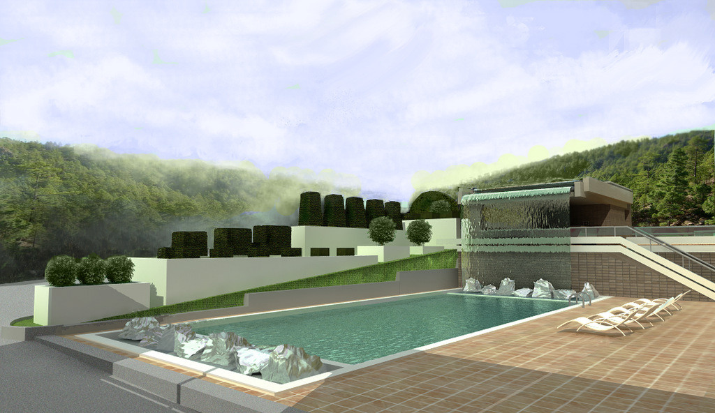 Часть проекта по озеленению и благоустройству частного поместья в городе Хызы. Разработка и техническое сопровождение архитектурных и дизайн-проектов