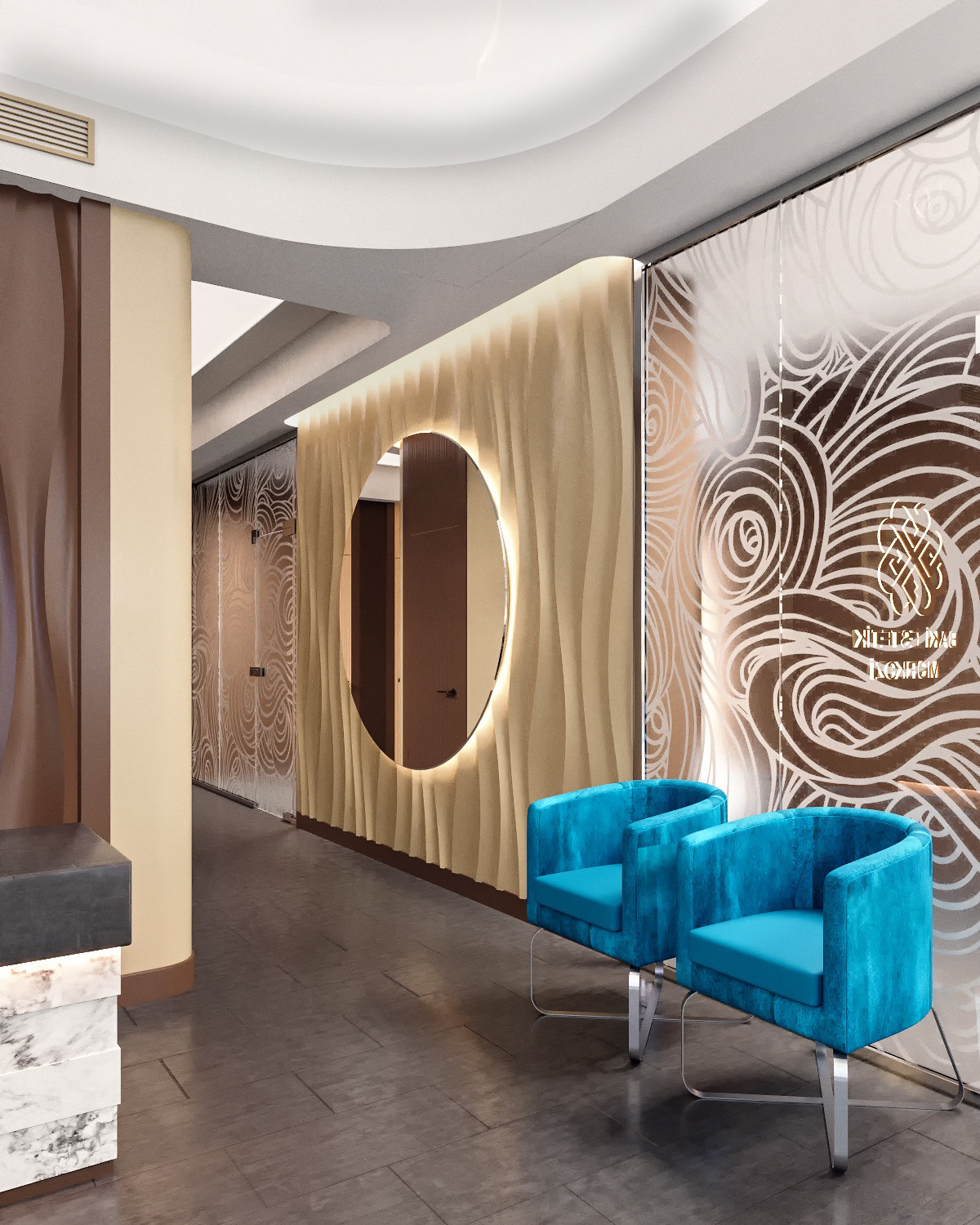 Дизайн — проект частного центра эстетики и косметологии «BAKI ESTETIK MERKEZI». Разработка и техническое сопровождение архитектурных и дизайн-проектов