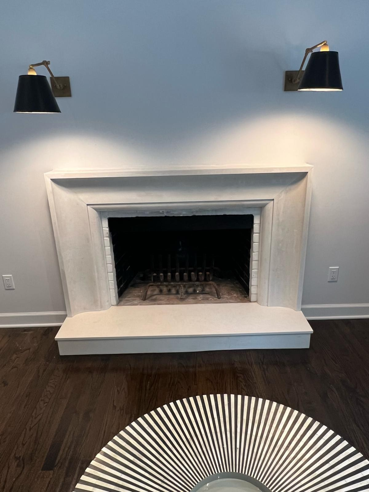 Fireplaces. Plaster molding