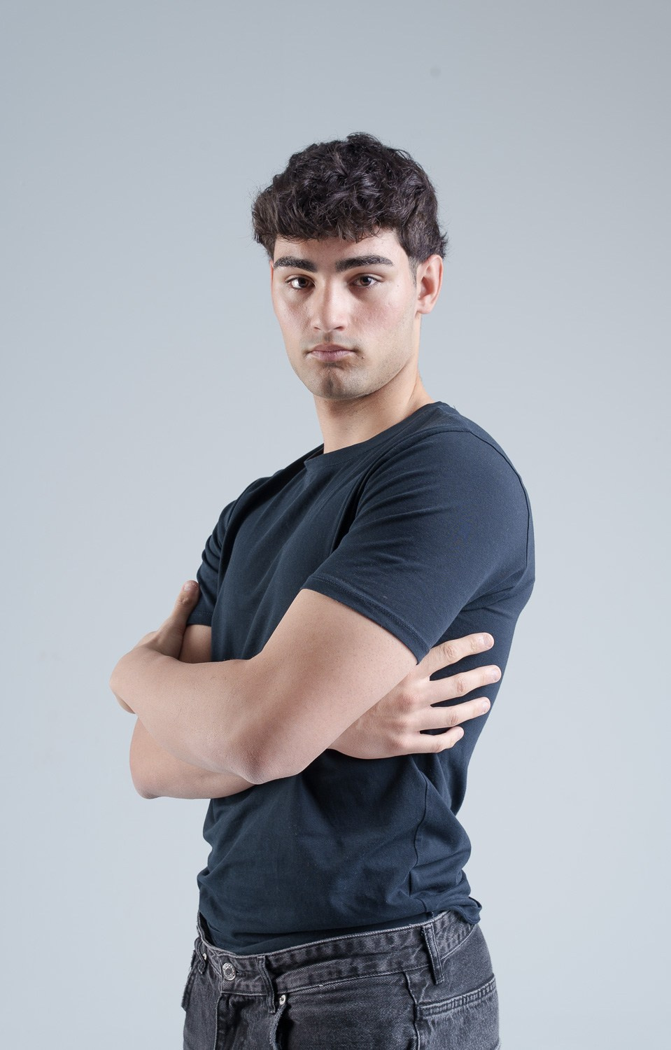 Young Model, Spanish, tall, handsome dark youth.