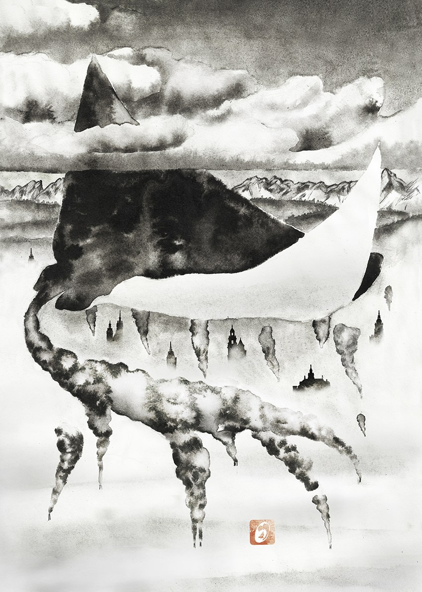 Iliustration for book by Wawrzyniec Jan Dąbrowski “Alchemia Czarnych Lodowców”. Artist, photographer, graphic designer, dreamer