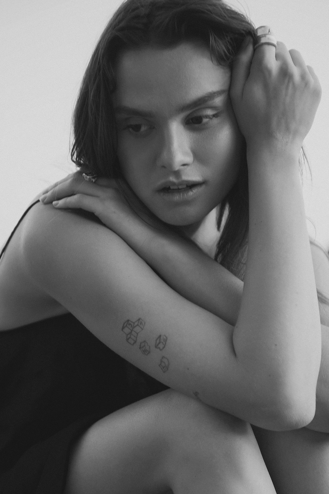 Editorial campaign for a beachwear brand, captured on the seashore in natural light