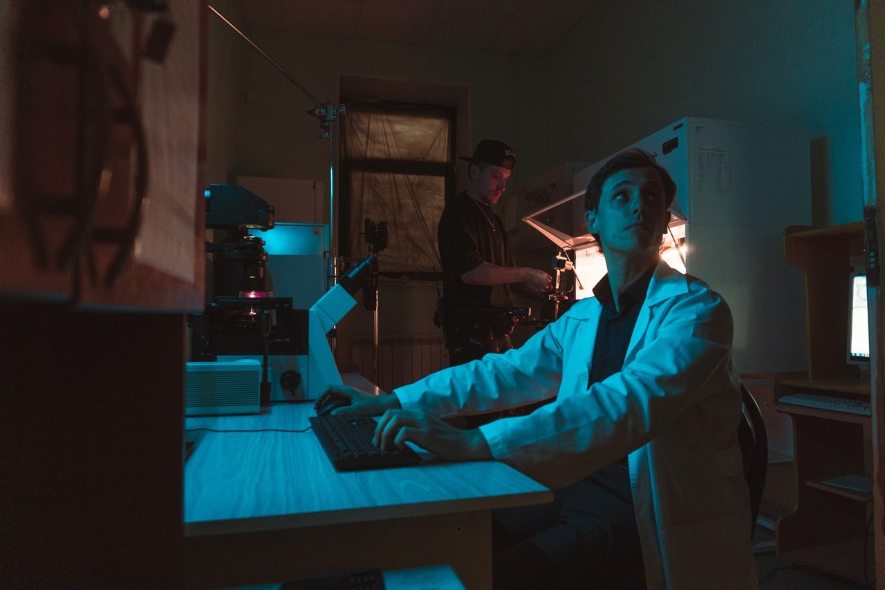 Backstage of the shooting of a advertising video