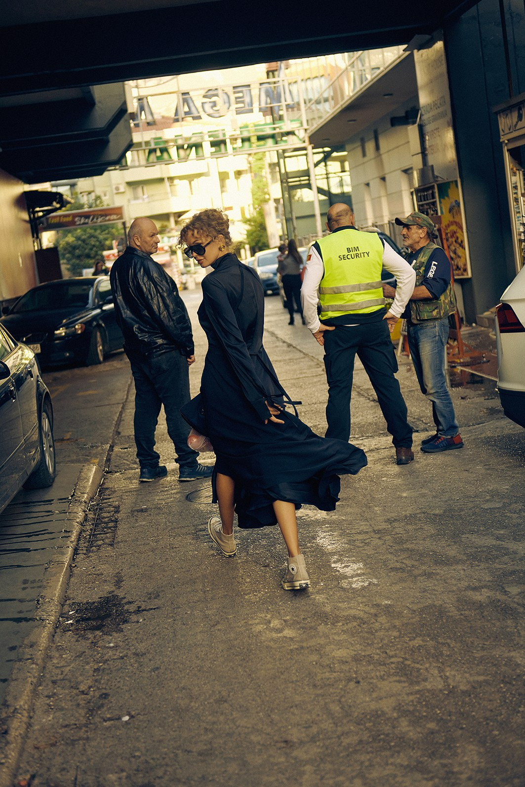 Fashion campaign for a women’s clothing brand shot in a street-style mood